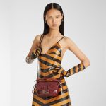 FENDI Mamma Baguette Small Burgundy inlaid hagfish leather mini-bag - Image 4